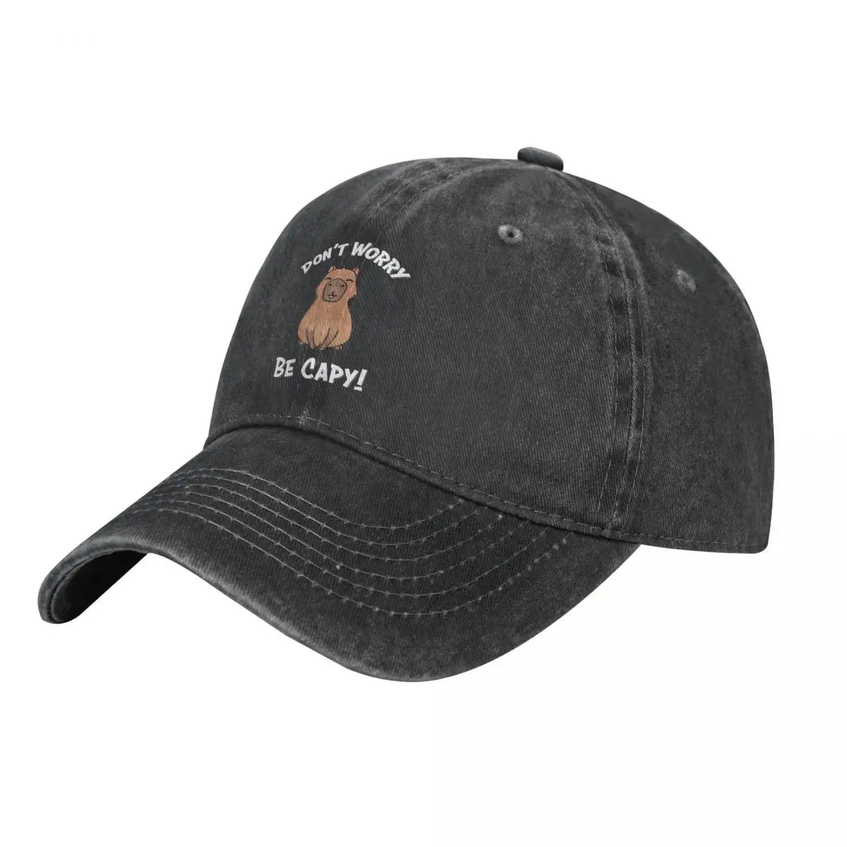 Vintage Cute Capybara Baseball Cap Unisex Distressed Denim Washed Sun Cap Don't Worry Be Capy Outdoor Caps Hat