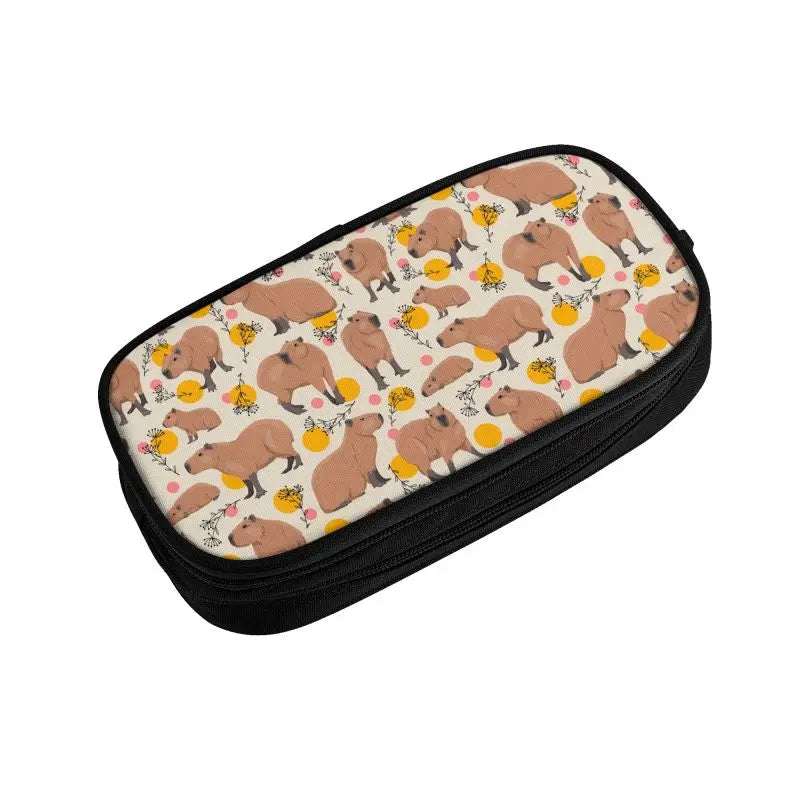 Cute Capybara Pencil Case for Boy Girl Large Storage Pencil Box School Accessories